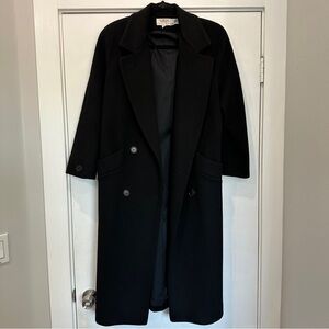 Talbot’s Petite Black Long Wool Coat